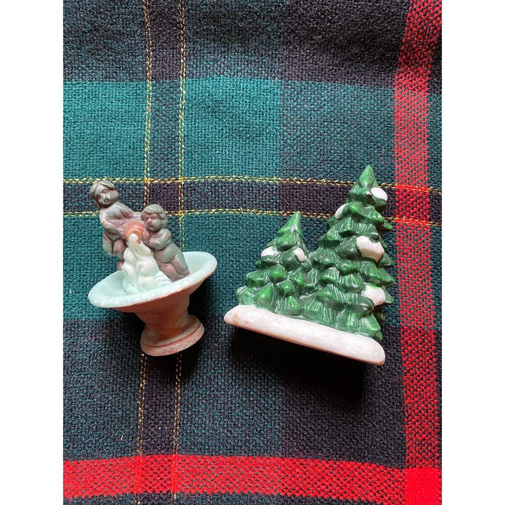 Bisque China‎ Victorian Christmas Village Landscape Miniatures